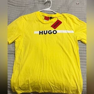 HUGO Yellow Tee with White Stripe